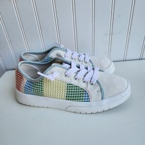 Jellypop Sneakers Shoes Lace-up Women's 7M Comfort Fit White Green Red Yellow